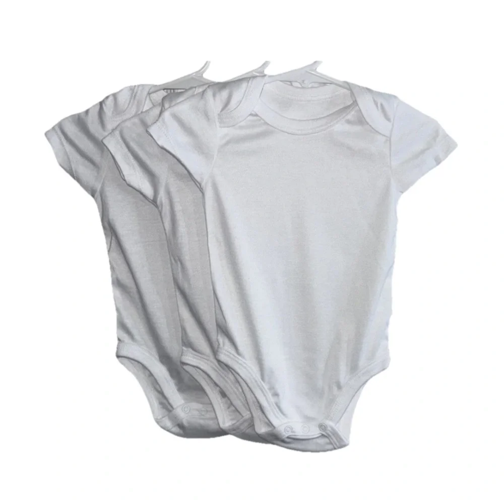 Baby One-Piece Bodysuit (3-Pack) Classic White 3-6 Months NEW